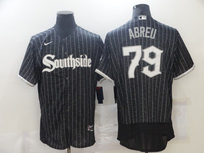 Men Chicago White Sox #79 Abreu City Edition Black Elite Nike 2021 MLB Jerseys